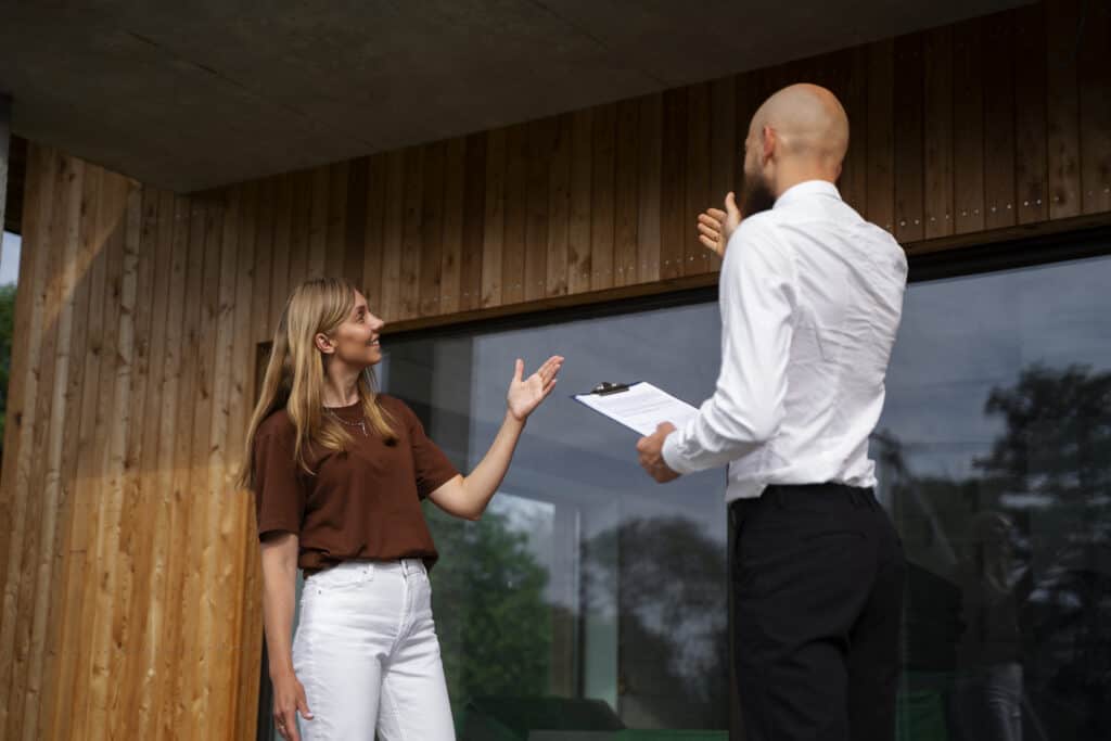 real estate agent meeting with homeowner